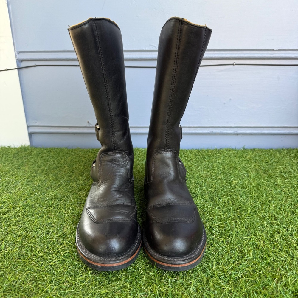 Chippewa L27862 Womens Black Leather Engineer Biker Boots Vibram Sole Size 6.5 B